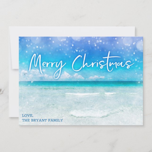 TARJETA DE FESTIVIDAD COSTERA Navidades de playa t (Anverso)