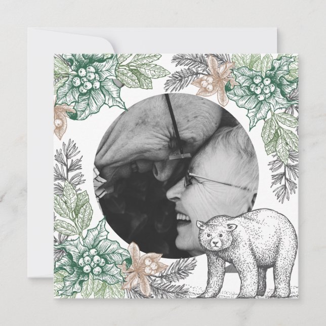 Tarjeta de festividad de foto de fiolismo rústico  (Anverso)