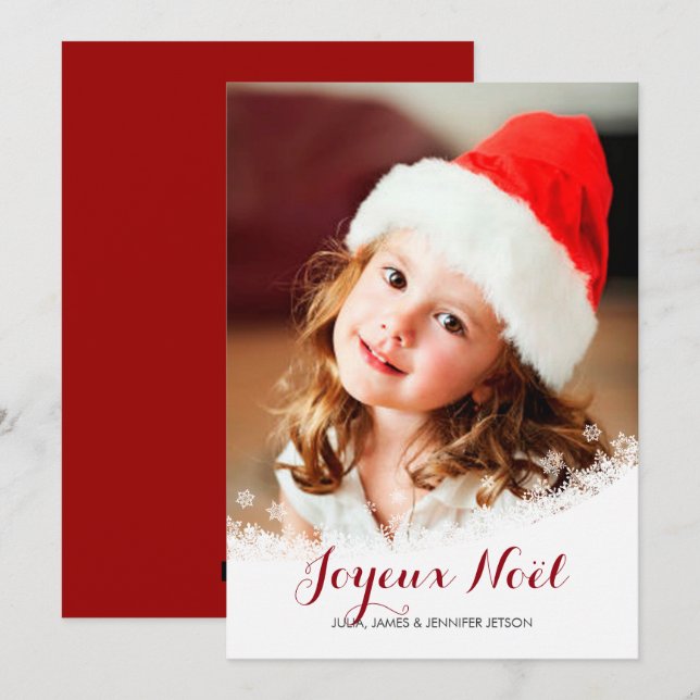 Tarjeta de festividad de foto de nieve (Anverso / Reverso)