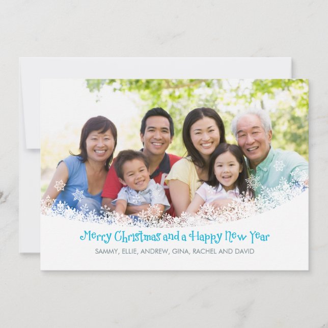 Tarjeta de festividad de foto de nieve (Anverso)