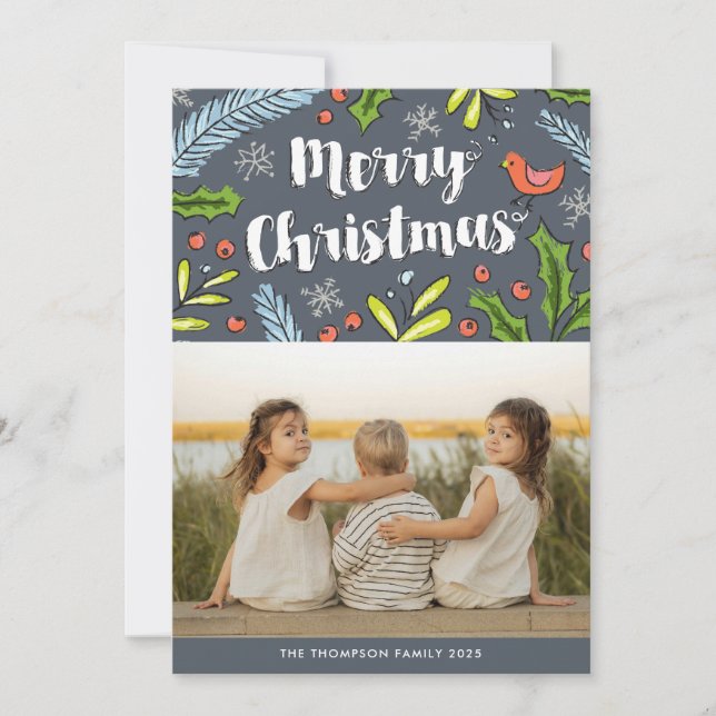 Tarjeta de festividad de fotos de Ferry Christmas  (Anverso)