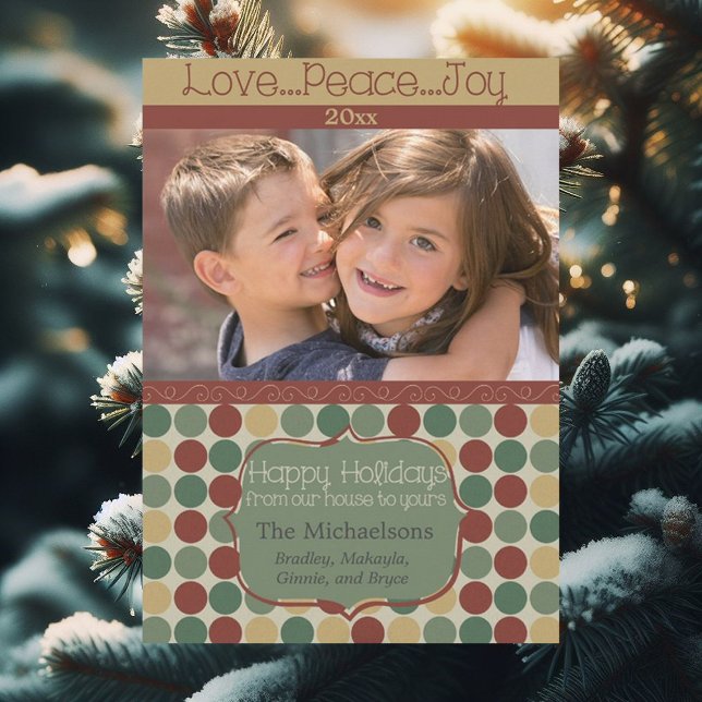 Tarjeta de festividad de fotos de puntos retro gra (Subido por el creador)