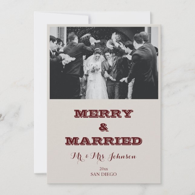 Tarjeta De Festividad De Fotos Modernas De Merry Y (Anverso)
