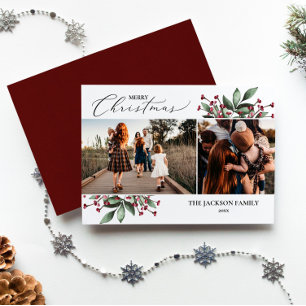 Tarjeta de festividad de fotos rojas de navidad