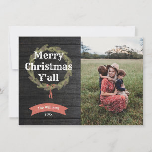Tarjeta de festividad de fotos rusticas de Feliz N