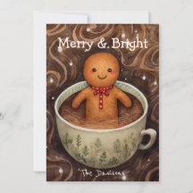 Tarjeta de festividad de Gingerbread para capricho
