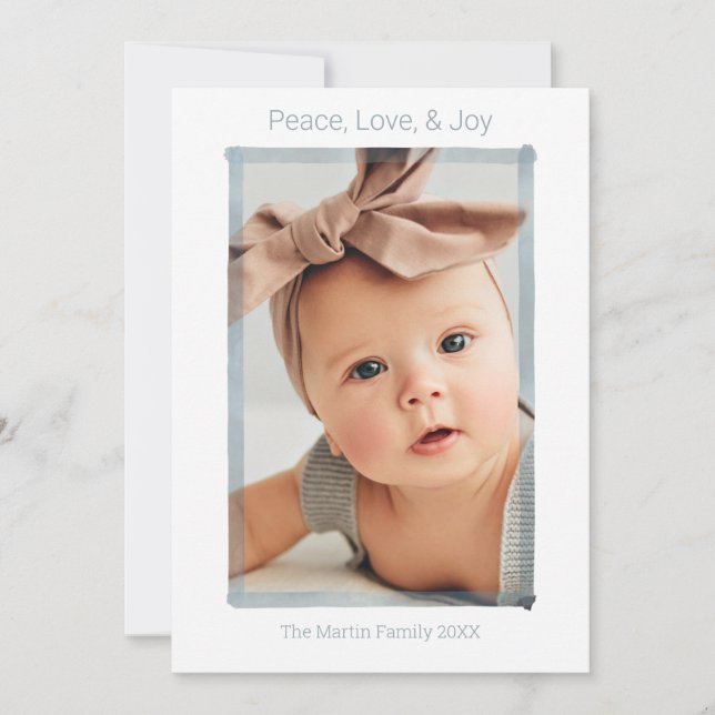 TARJETA DE FESTIVIDAD DE LA FOTO | Alegría de amor (Anverso)