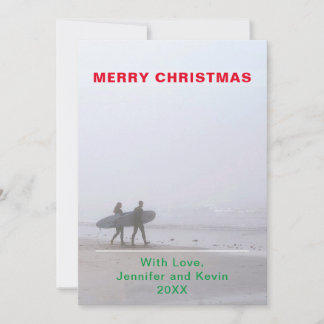 Tarjeta de festividad de la pareja de surf de navi