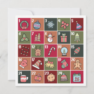 TARJETA DE FESTIVIDAD DE LOS NAVIDADES RETRO AVENT