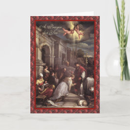 Tarjeta de festividad de oración religiosa de St.