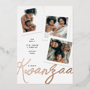 TARJETA DE FESTIVIDAD DE TRES FOTOS DE KWANZA