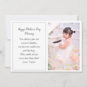 Tarjeta de festividad fotográfica del día de la ma