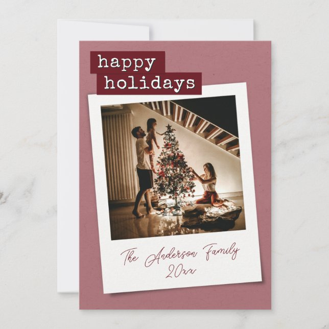 Tarjeta de festividad fotográfica instantánea Retr (Anverso)