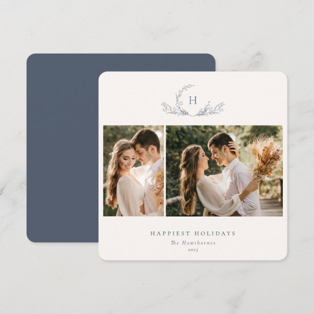 Tarjeta de festividad fotográfica Orgánica Monogra