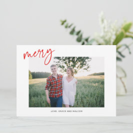 Tarjeta de festividad moderna para Fotos Merry Hol