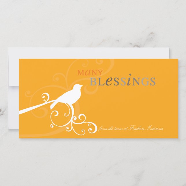 TARJETA DE FESTIVIDAD MODERNA :: whimsicalbird 4A (Anverso)