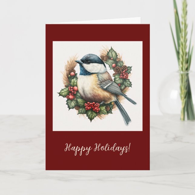 Tarjeta de festividad/Navidad plegada de pollo (Anverso)