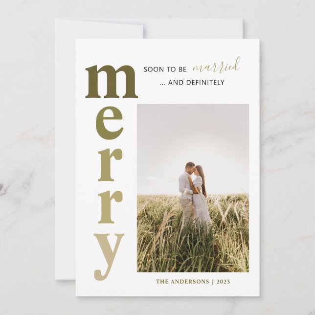 Tarjeta de festividad para fotos casadas y merry r (Anverso)