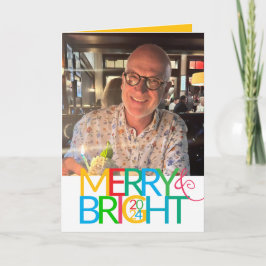 Tarjeta de festividad para fotos con merry y Brigh
