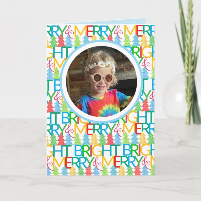 Tarjeta de festividad para fotos con merry y Brigh (Anverso)