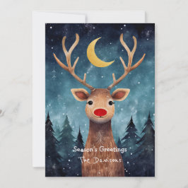 Tarjeta de festividad para renos caprichosos