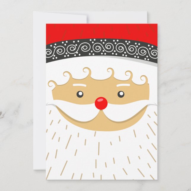 Tarjeta de festividad para retrato de Papá Noel (Anverso)