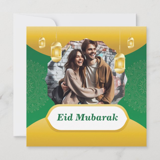 Tarjeta de festividad personalizada para Eid Mubar (Anverso)