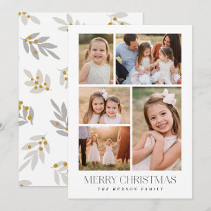 Tarjeta de festividad plana de Feliz Navidad
