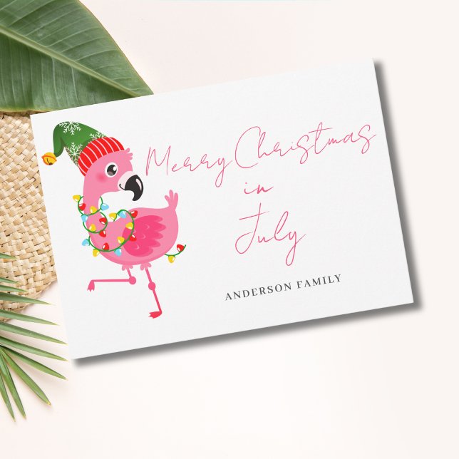 Tarjeta De Festividad Plana De Flamingo Rosa En Ju (Subido por el creador)