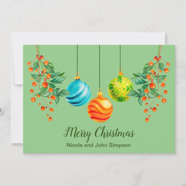 Tarjeta De Festividad Plana De Ornamentos Y Floral (Anverso)