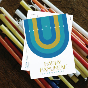 TARJETA DE FESTIVOS ART DECO HANUKKAH