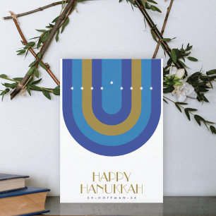 TARJETA DE FESTIVOS ART DECO HANUKKAH