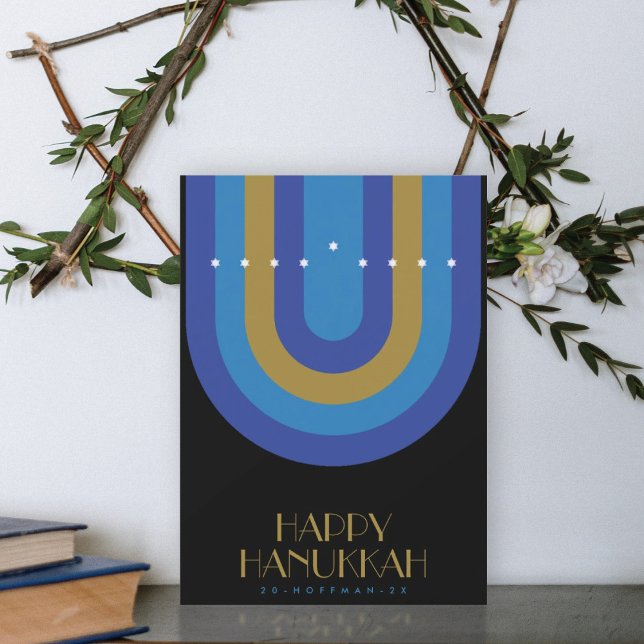 TARJETA DE FESTIVOS ART DECO HANUKKAH (Subido por el creador)