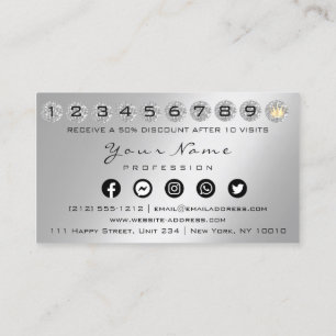 Tarjeta de fidelidad 10 Punch Crown Silver Logo Ph