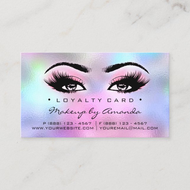 Tarjeta de fidelidad 6 Artista de maquillaje rosa  (Anverso)