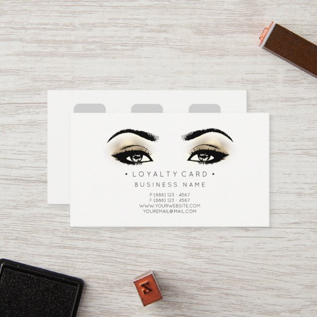 Tarjeta de fidelidad 6 Punch Customer Beauty Salon (Anverso/Reverso In Situ)