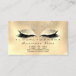 Tarjeta de fidelidad 6 Salón de belleza Lash Gold