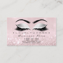 Tarjeta de fidelidad 6 Salón de belleza Lash Rosa 