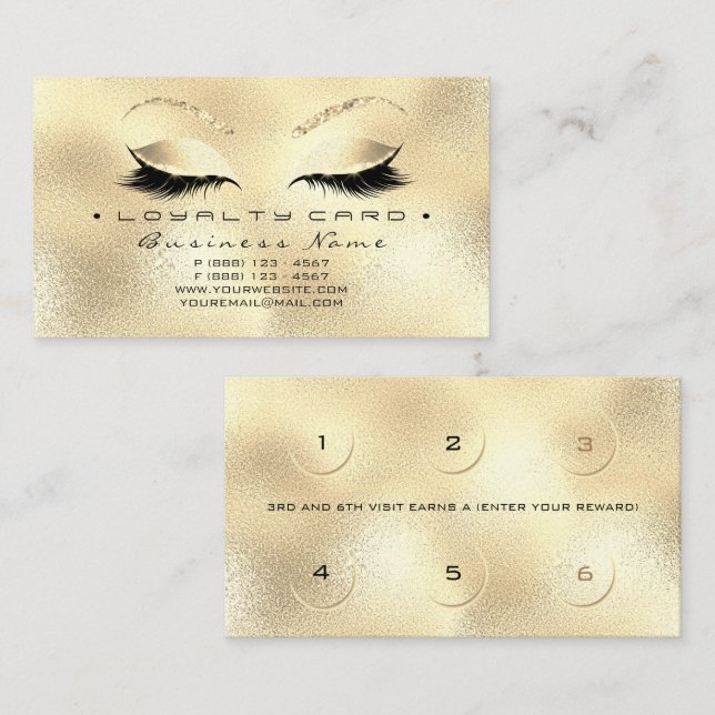 Tarjeta de fidelidad 6 Salón de belleza latigazo P (Anverso / Reverso)