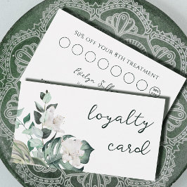 tarjeta de fidelidad a flores blancas de vegetació