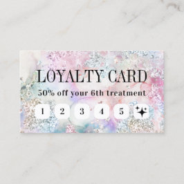 Tarjeta de fidelidad a la acuarela del purpurina i