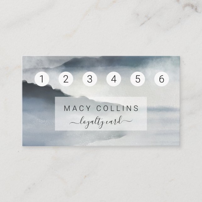 Tarjeta de fidelidad a las montañas de color azul  (Anverso)