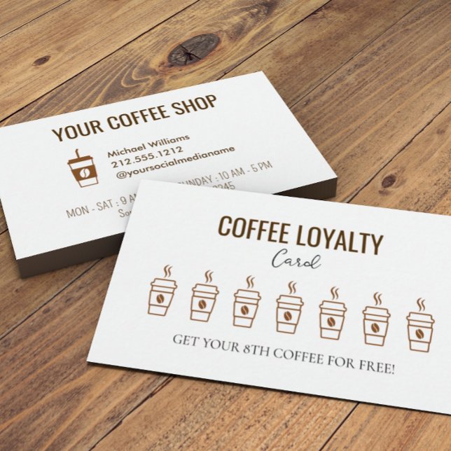 Tarjeta de fidelidad al café de Kraft rústico (Subido por el creador)