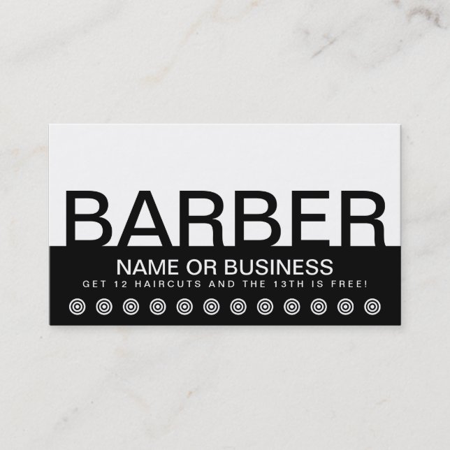 tarjeta de fidelidad al cliente de bold BARBER (Anverso)