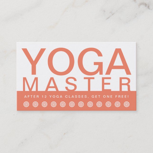 tarjeta de fidelidad al cliente de bold YOGA MASTE (Anverso)