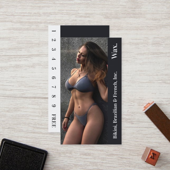 Tarjeta de fidelidad bikini brasileña de fotografí (Anverso/Reverso In Situ)