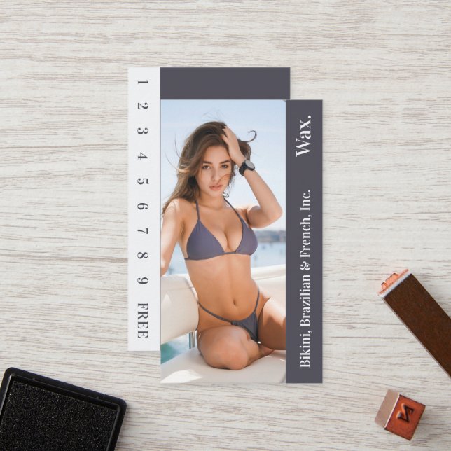 Tarjeta de fidelidad bikini brasileña de fotografí (Anverso/Reverso In Situ)