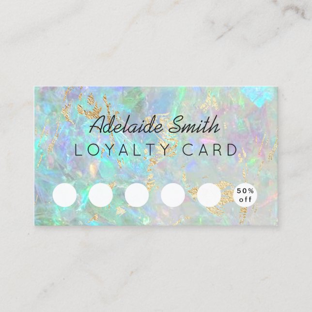 tarjeta de fidelidad colores pastel opal (Anverso)