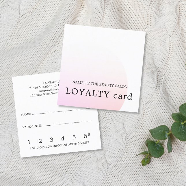 Tarjeta de fidelidad de belleza blanca simple Rosa (Subido por el creador)