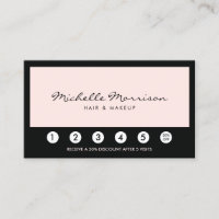 Tarjeta de fidelidad de belleza y maquillaje rosa 